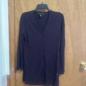 Josephine Chaus Deep Purple Button-Down Shirt